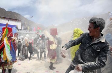 Tibetans in Qinghai celebrating